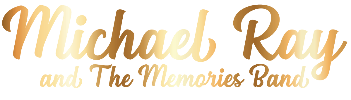 Gold script logo reading “Michael Ray and The Memories Band” on a white background
